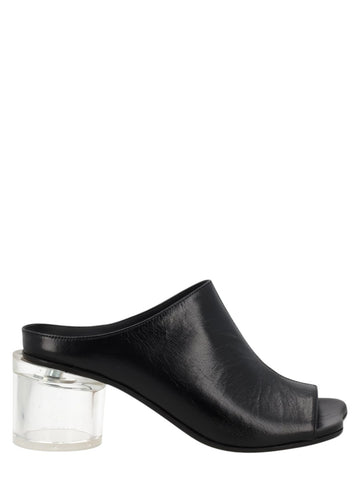 MM6 MAISON MARGIELA - MULE "ANATOMIC" CON TACCO klosmo-mm6-maison-margiela-black-leather-mule