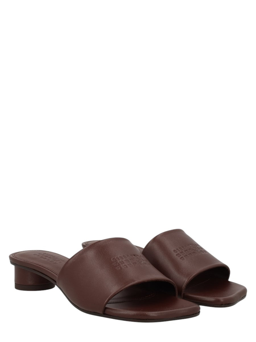 MM6 MAISON MARGIELA - SANDALO "ANATOMIC" CON TACCO klosmo-mm6-maison-margiela-brown-leather-anatomic-sandals