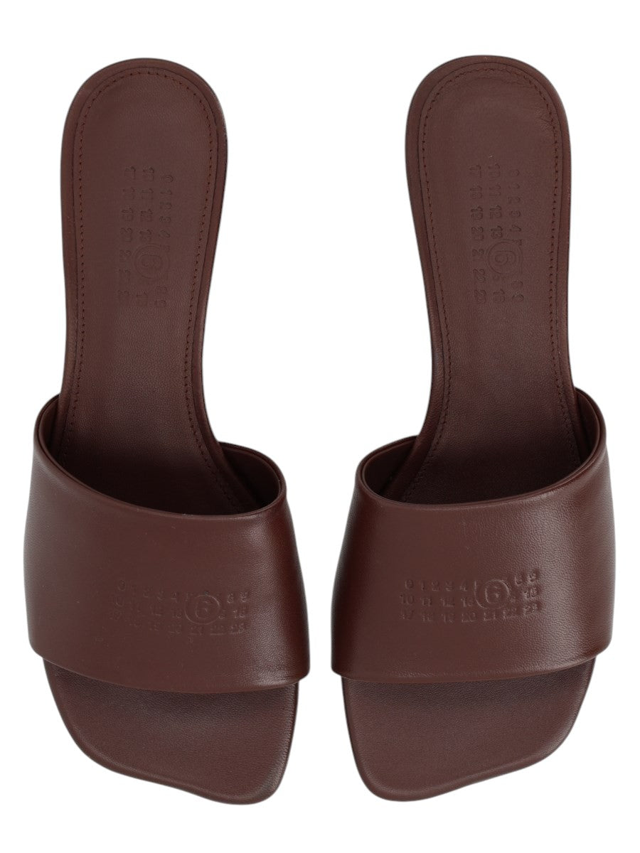 MM6 MAISON MARGIELA - SANDALO "ANATOMIC" CON TACCO klosmo-mm6-maison-margiela-brown-leather-slides
