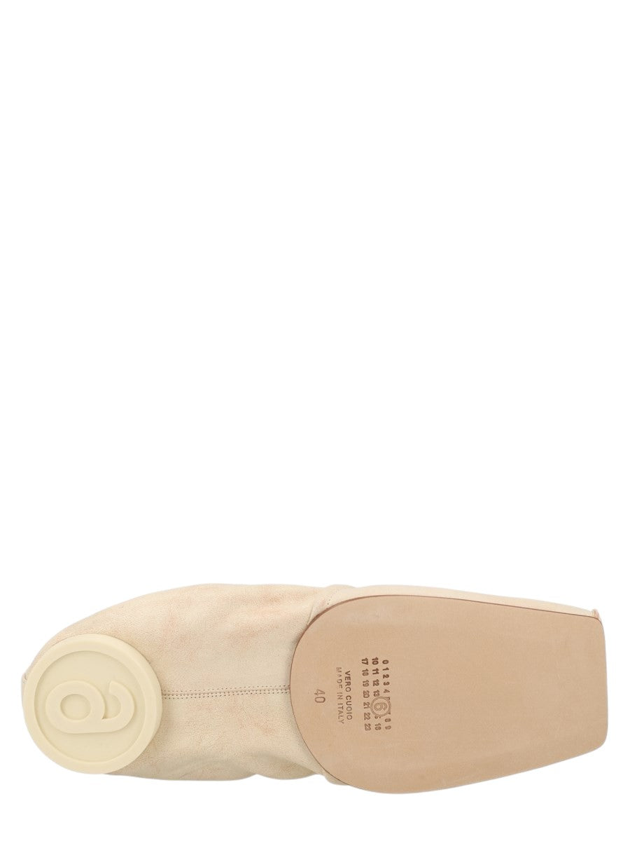 MM6 MAISON MARGIELA - BALLERINA IN PELLE CON PUNTA SQUADRATA klosmo-mm6-maison-margiela-square-toe-ballerina