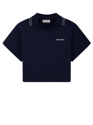 Miu Miu Cotton sweatshirt with Logo embroidery