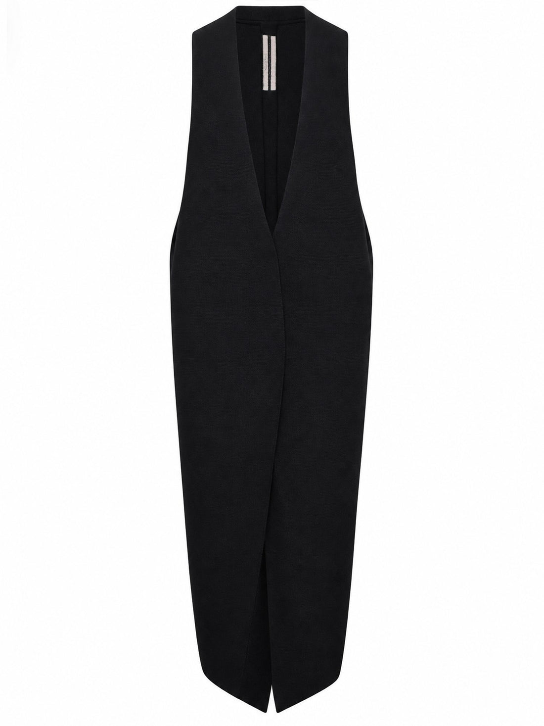 RICK OWENS - Cyclops V-neck Wool Vest Cardi-Coat Black