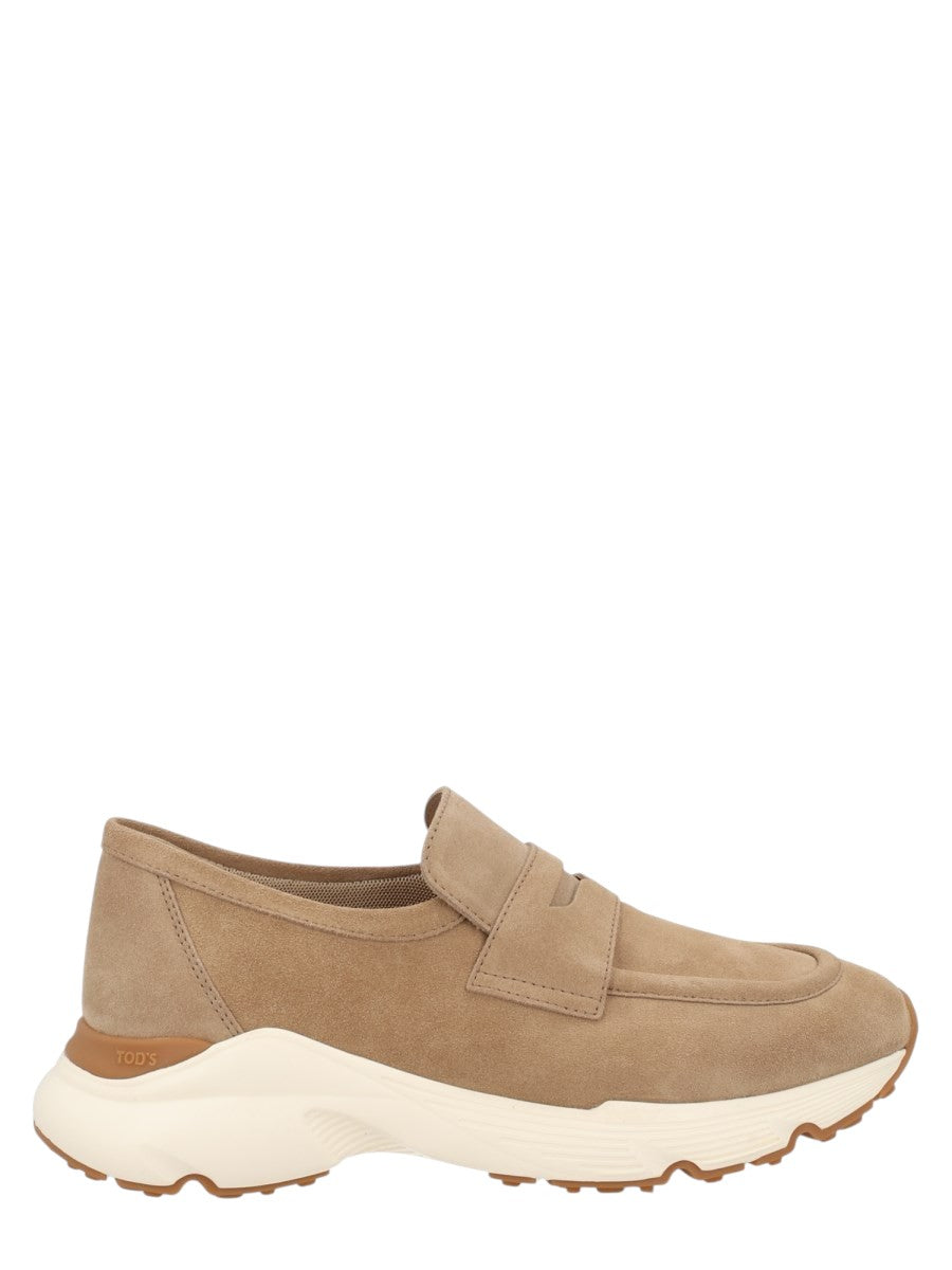 TOD'S - MOCASSINO SPORTIVO IN PELLE SCAMOSCIATA klosmo-tods-beige-suede-sport-loafers