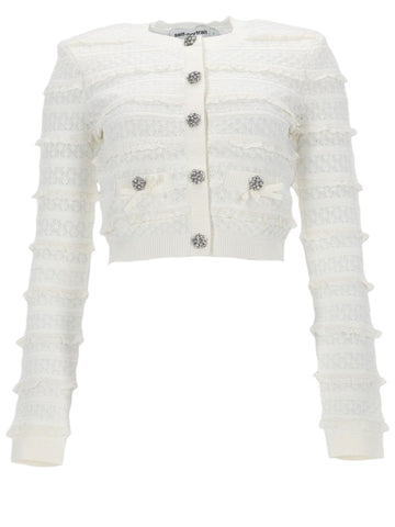 SELF-PORTRAIT SELF-PORTRAIT - CARDIGAN TRAFORATO CON STRASS