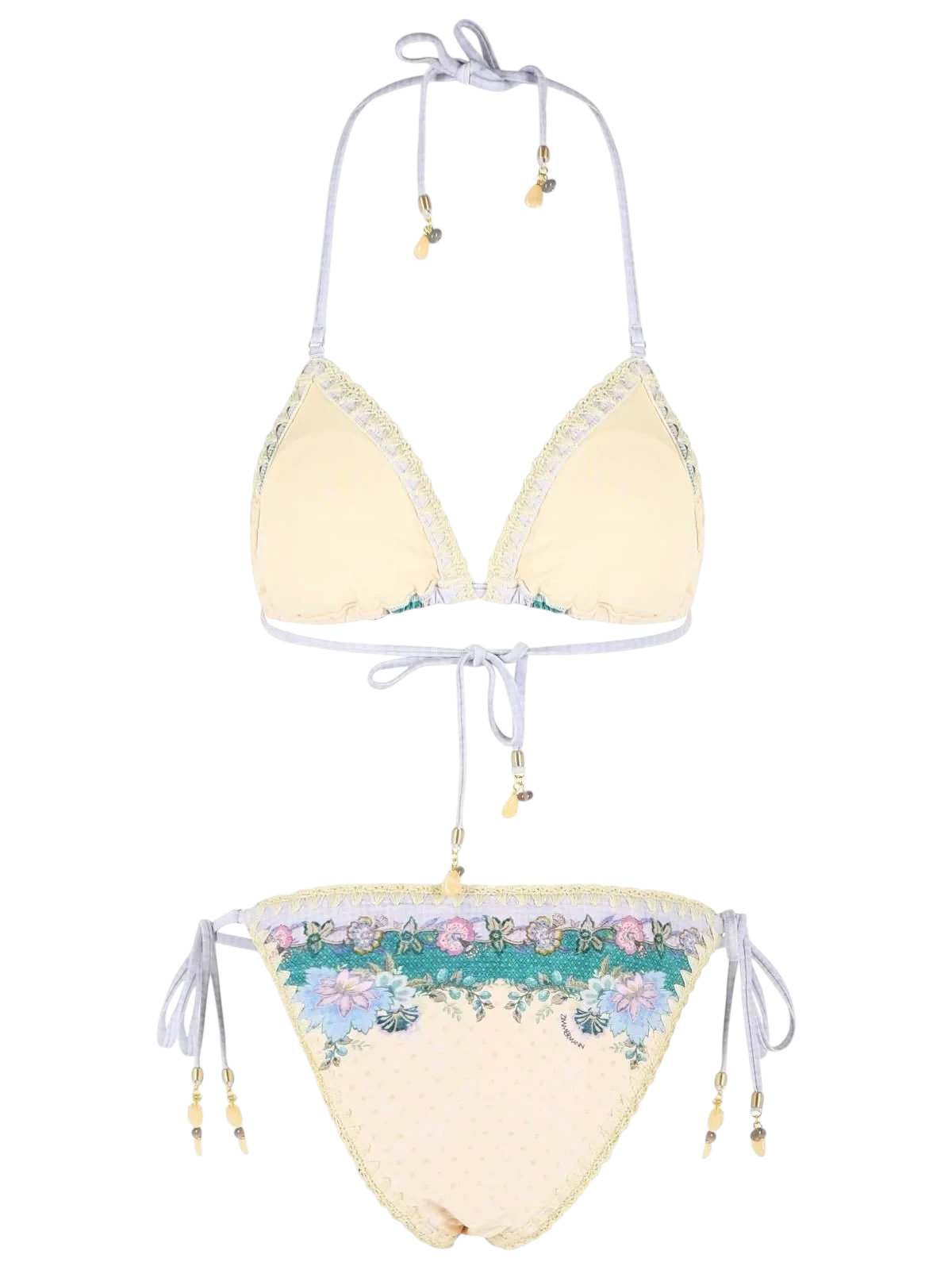 ZIMMERMANN - "INDRA" Floral-print Crochet-trimmed Bikini