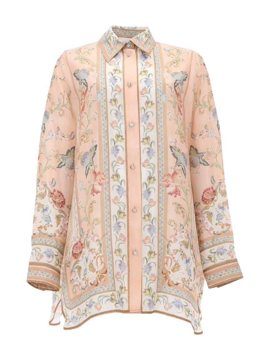 ZIMMERMANN - "ROSELIGHT" Silk Shirt klosmo-zimmermann-roselight-silk-floral-shirt