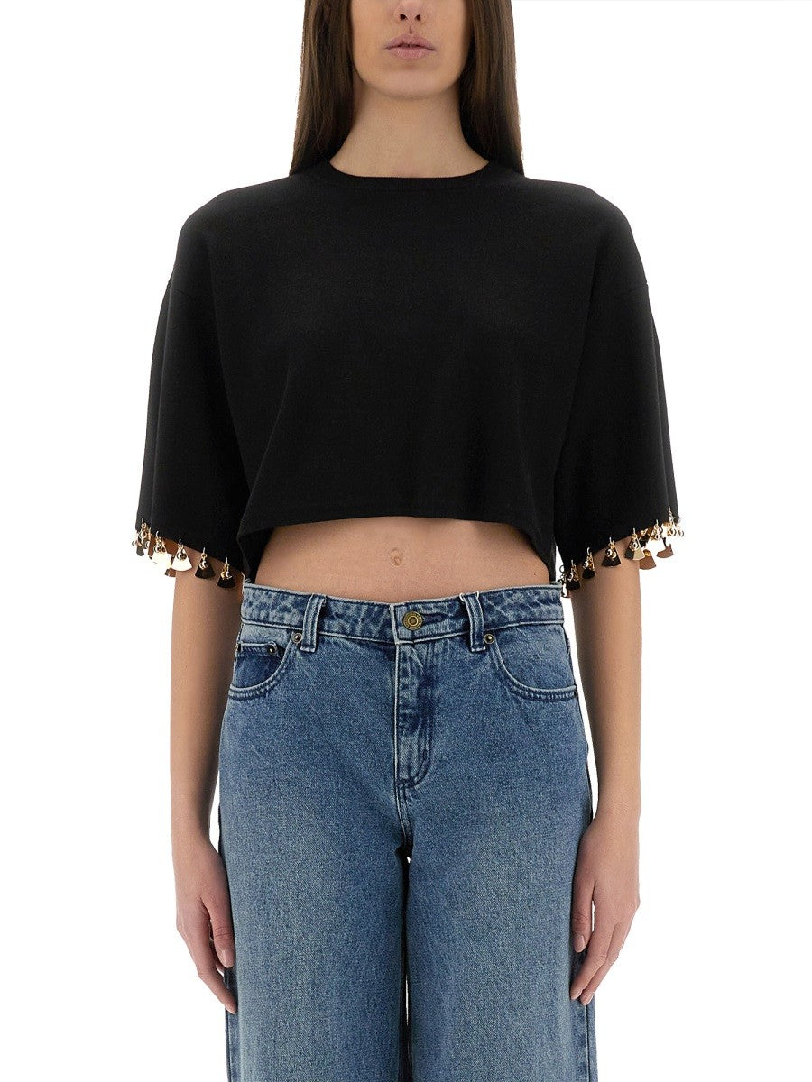 KNIT CROP T-SHIRT