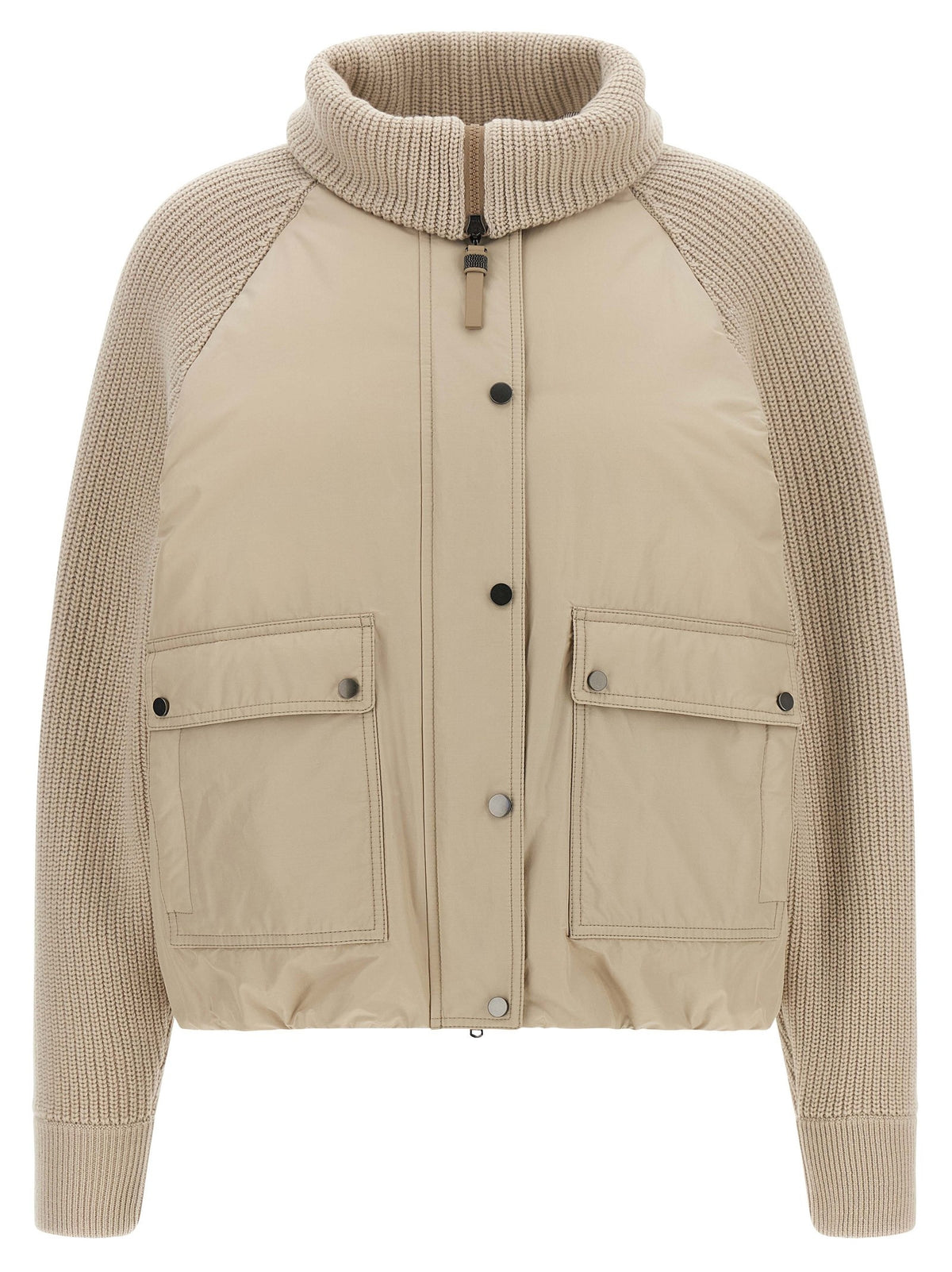 Brunello Cucinelli - Knit insert down jacket