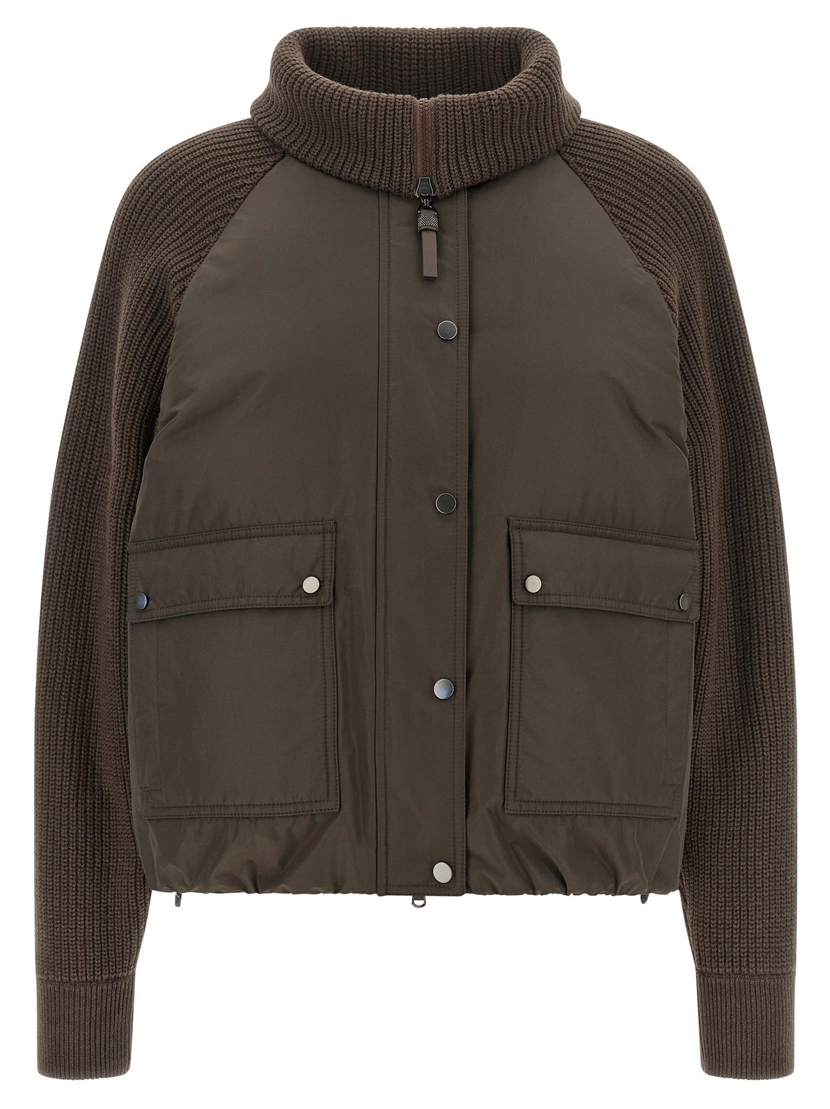 Brunello Cucinelli - Knit insert down jacket