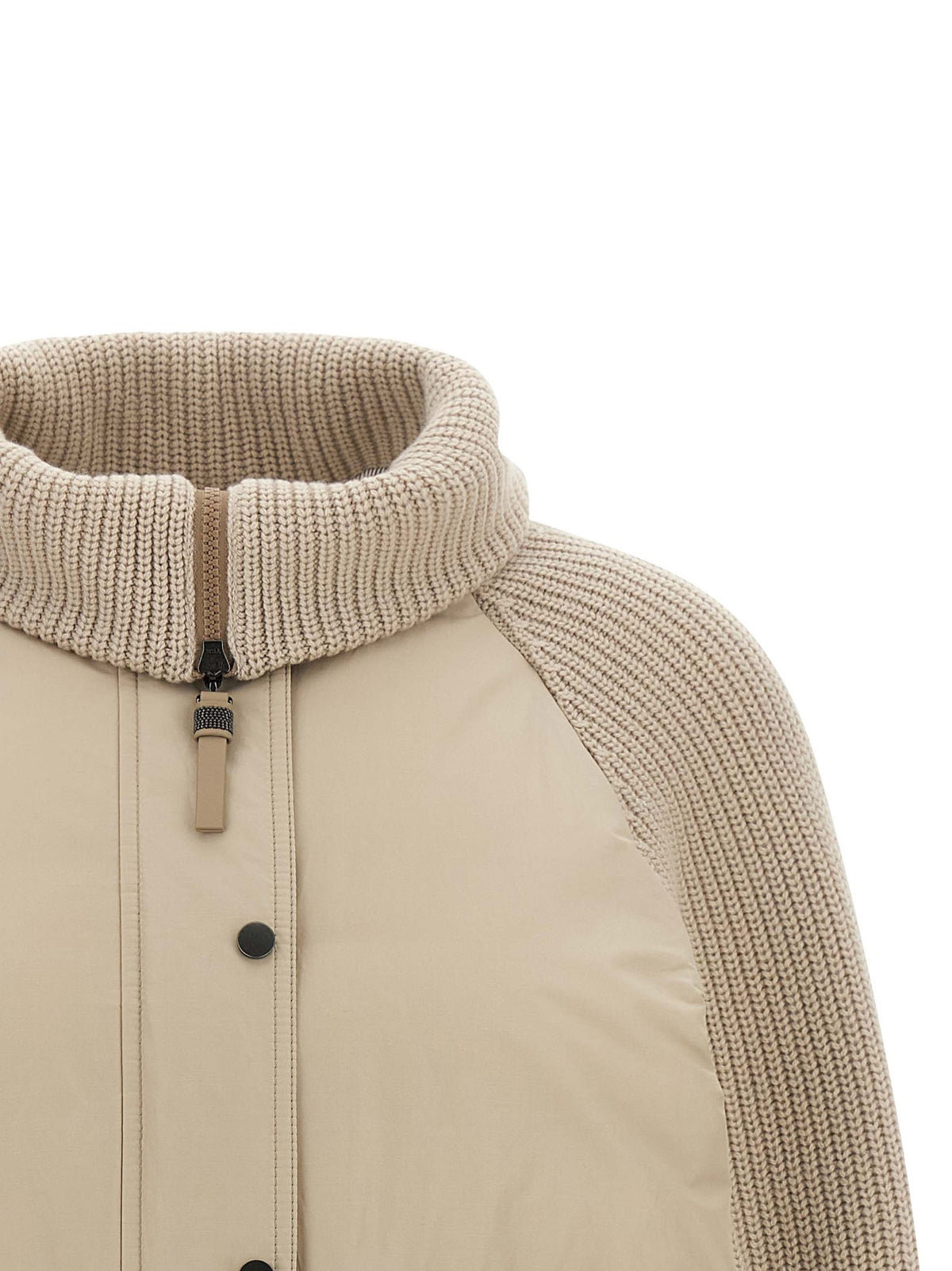 Brunello Cucinelli - Knit insert down jacket