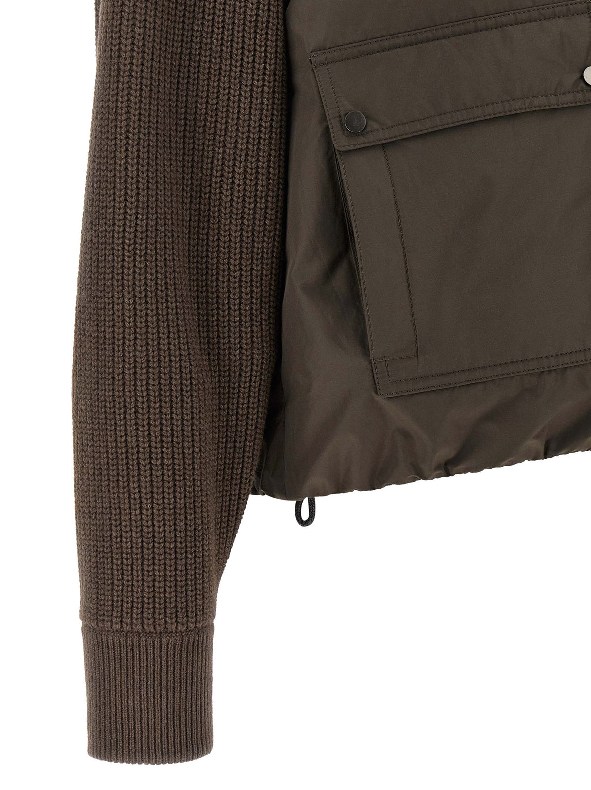 Brunello Cucinelli - Knit insert down jacket