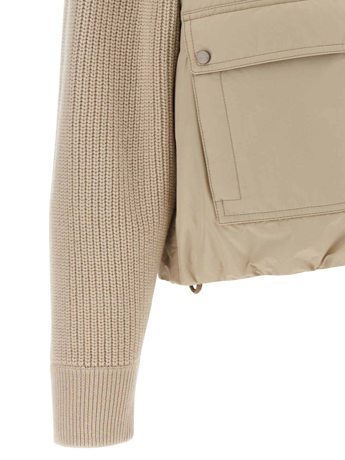 Brunello Cucinelli - Knit insert down jacket