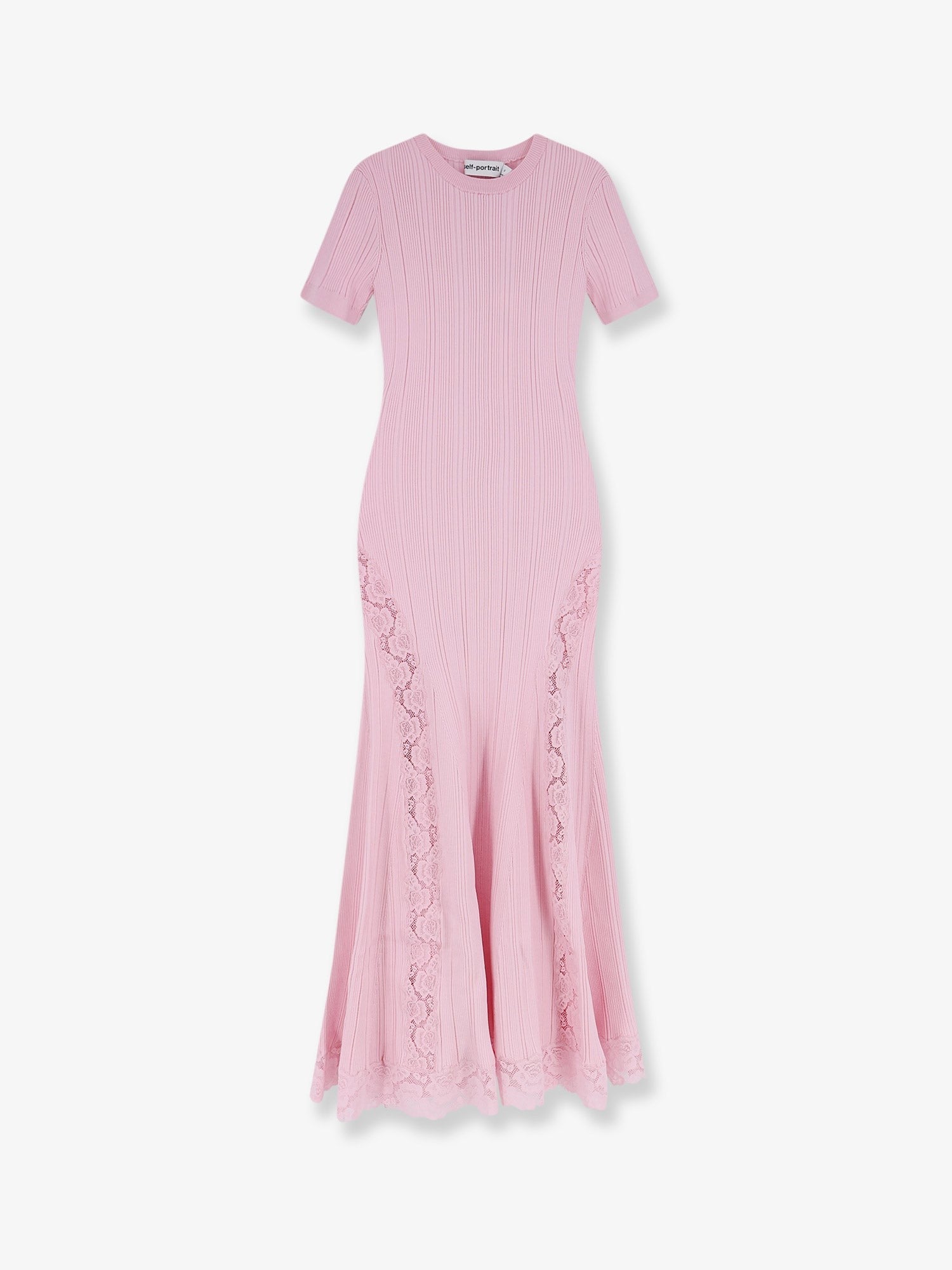 SELF PORTRAIT - Knit Lace Insert midi dress knit-lace-insert-midi-dress