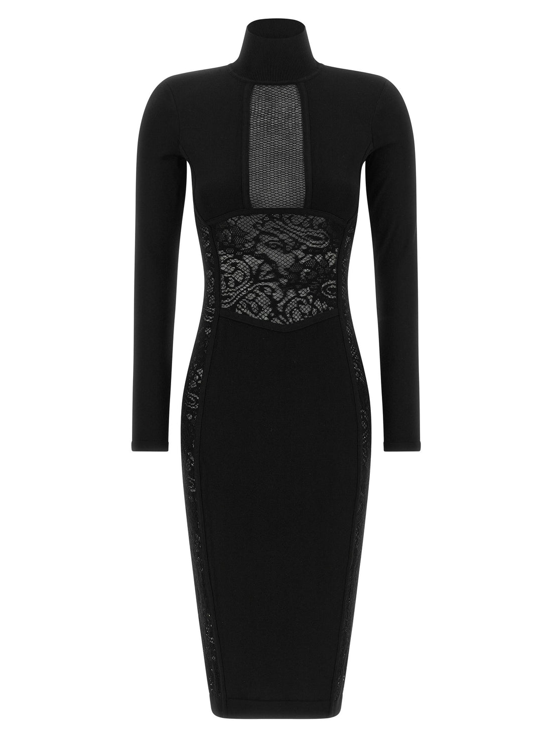 Elisabetta Franchi - Knitted and lace dress Black
