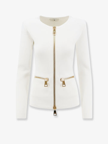 Elisabetta Franchi - Knitted blazer with zip Avorio