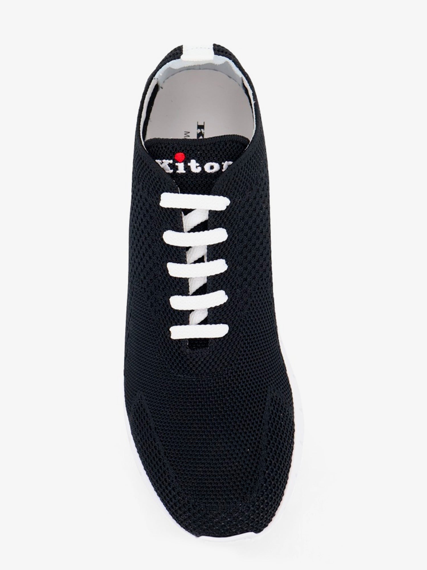 KITON CIRO PAONE - Knitted fabric sneakers with embroidered logo