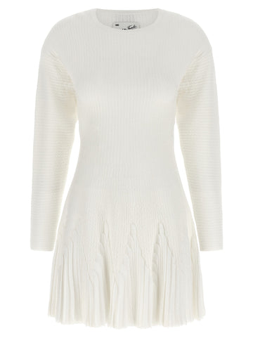 Elisabetta Franchi - Knitted pleated dress White