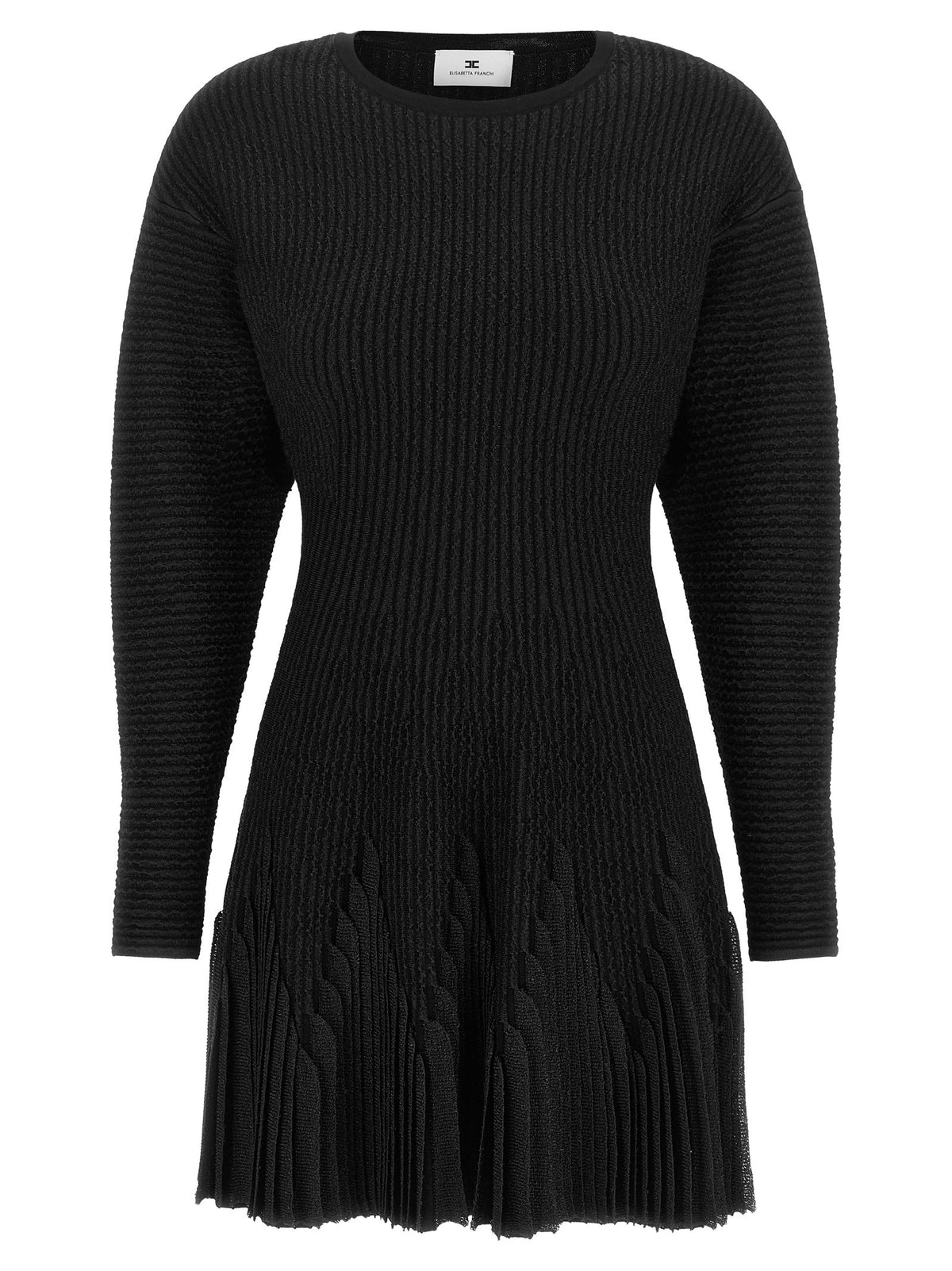 Elisabetta Franchi - Knitted pleated dress Black