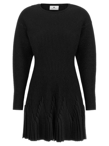 Elisabetta Franchi - Knitted pleated dress Black