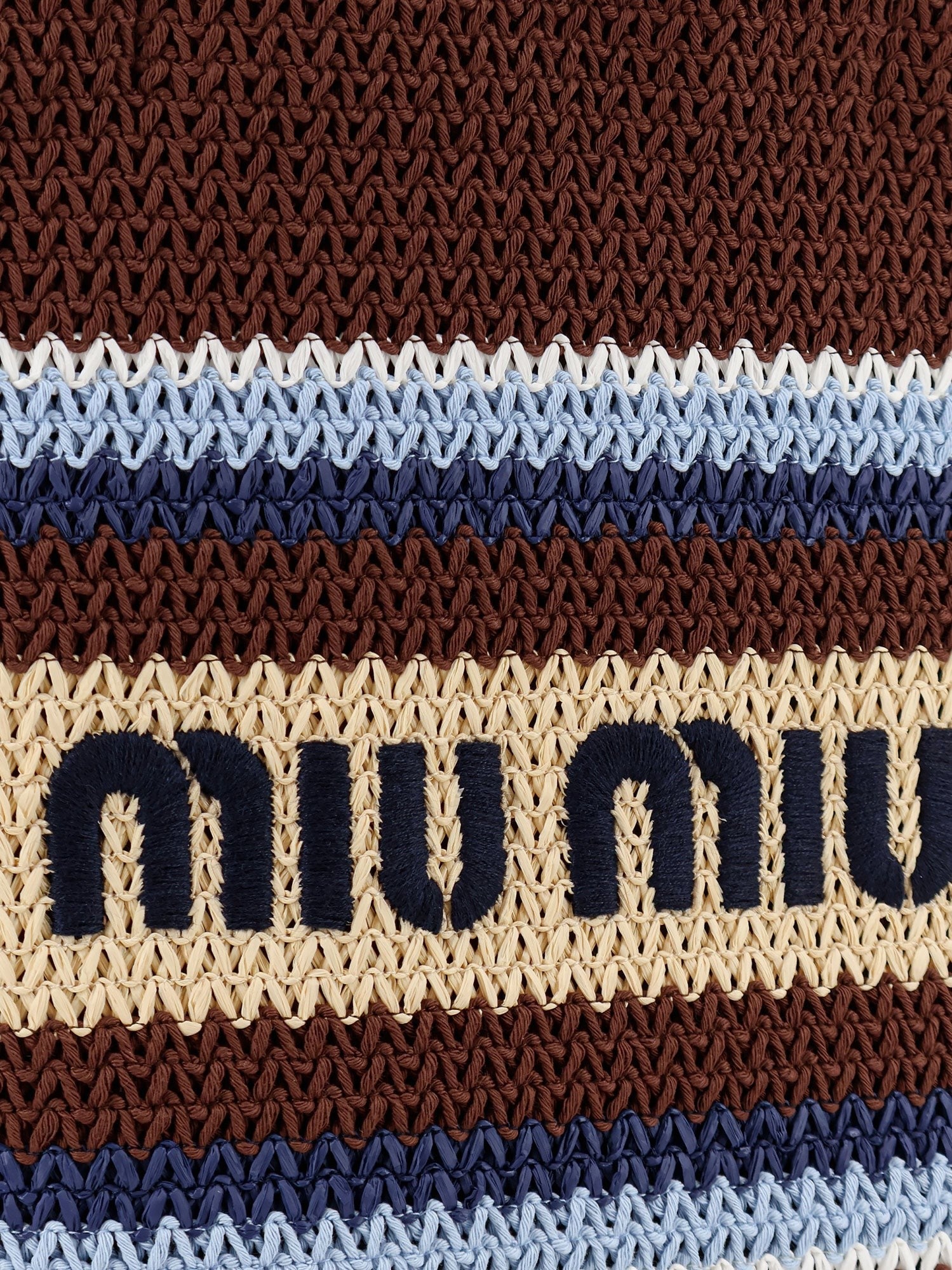 Miu Miu - Knitted shopping bag with embroidered logo on the front