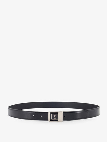 Saint Laurent - La 66 leather belt with silver metal buckle