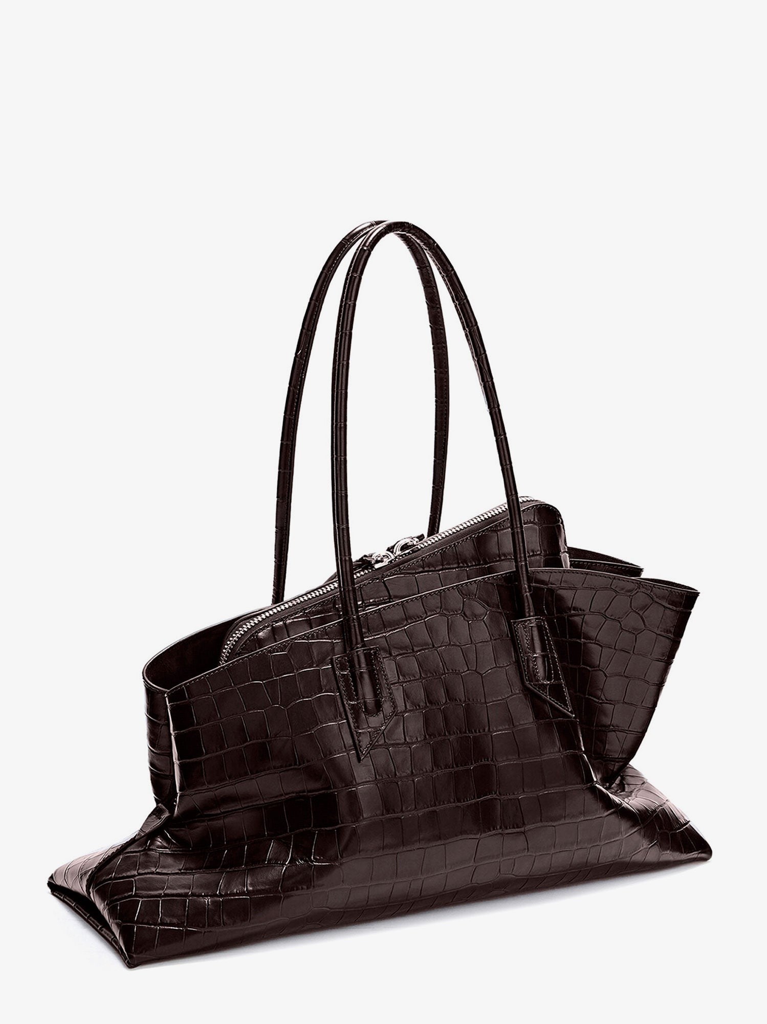 The Attico - La Passeggiata Medium croc-effect leather shoulder bag