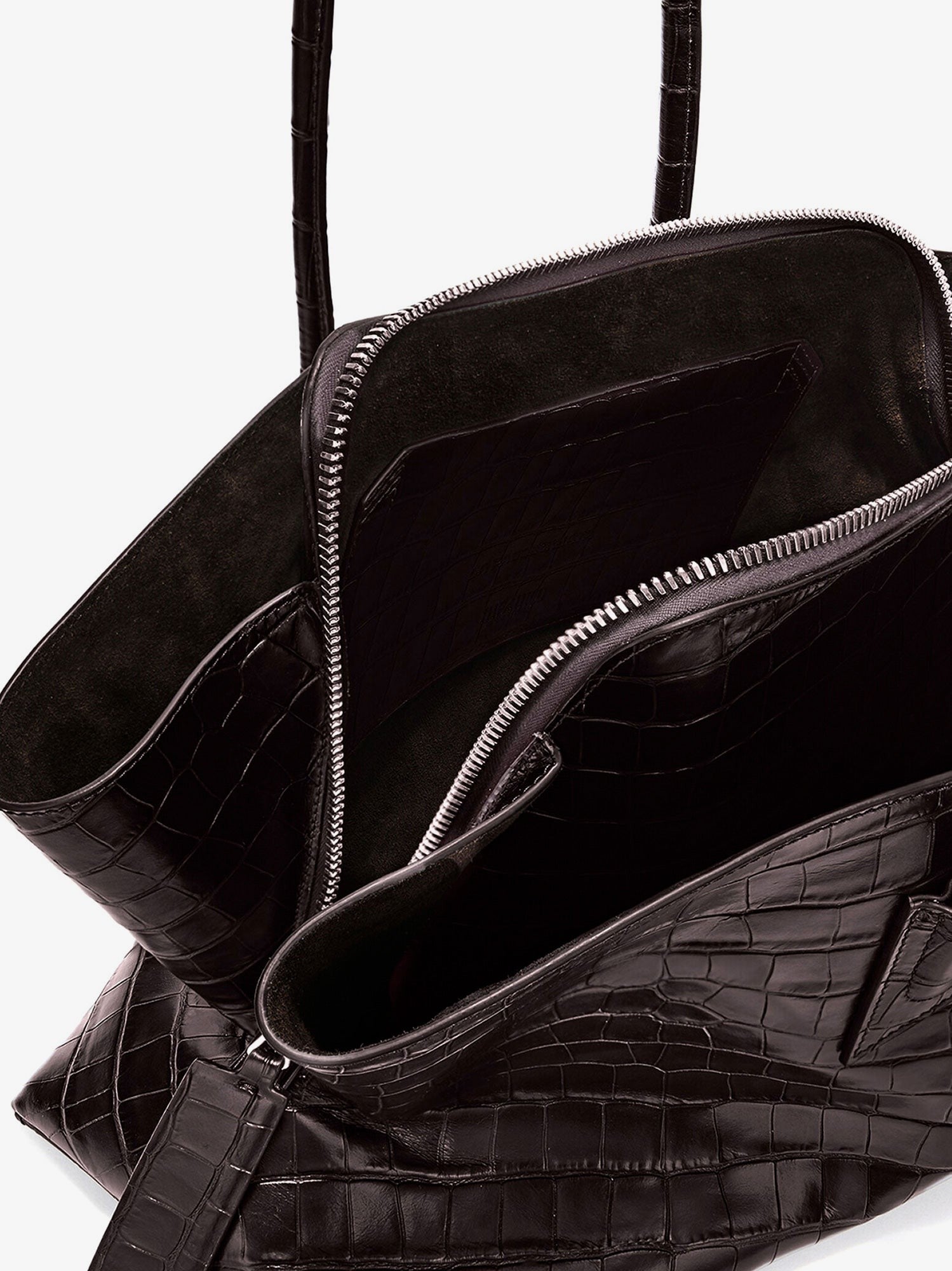 The Attico - La Passeggiata Medium croc-effect leather shoulder bag