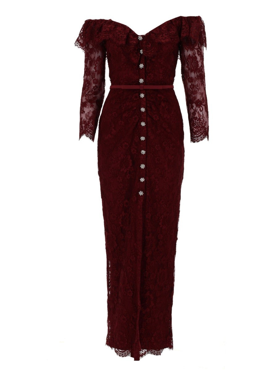SELF-PORTRAIT - LACE DRESS WITH JEWEL BUTTONS lace-dress-with-jewel-buttons