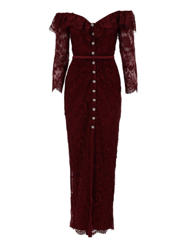 SELF-PORTRAIT - LACE DRESS WITH JEWEL BUTTONS lace-dress-with-jewel-buttons