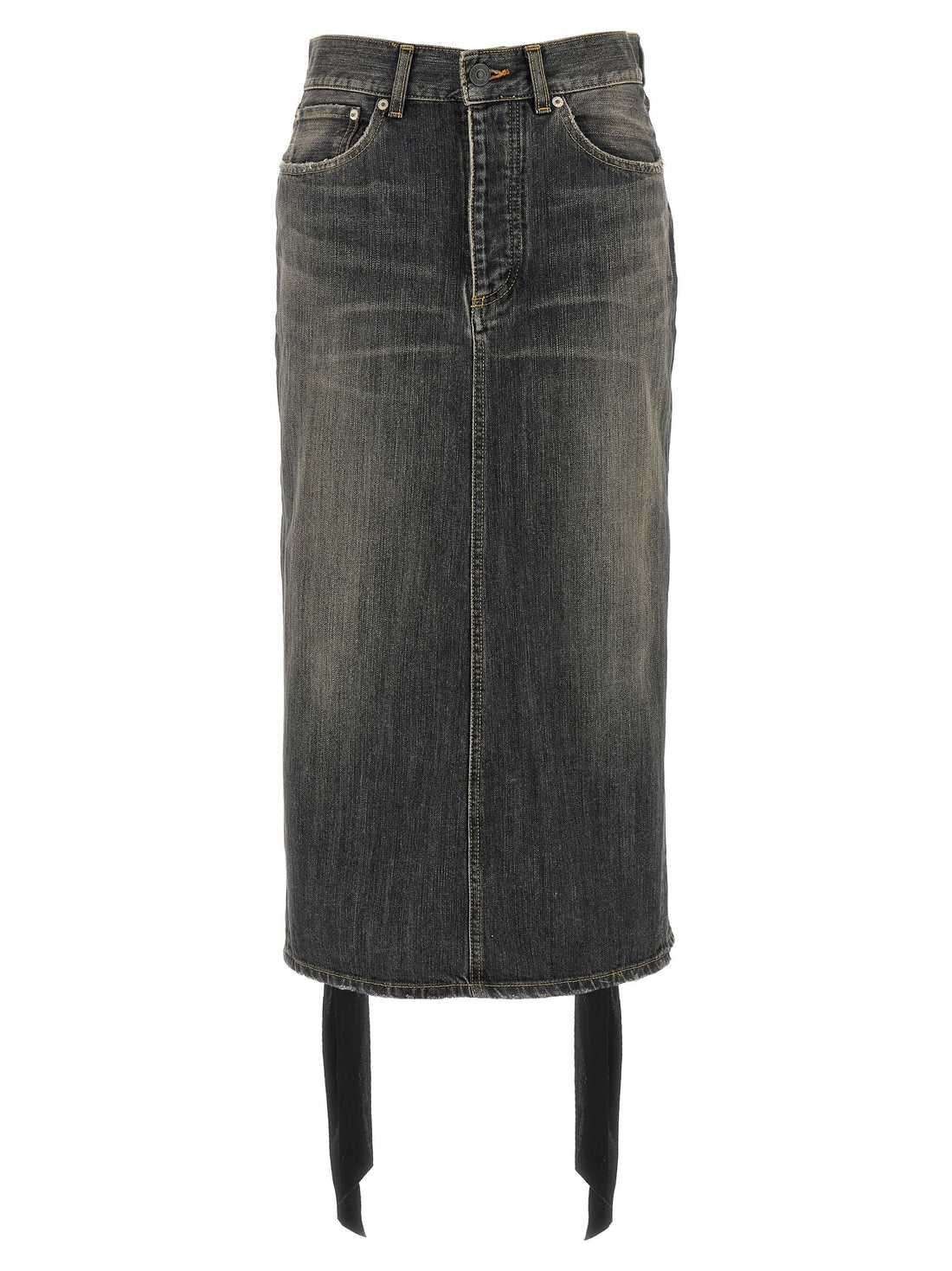 Balenciaga - 'Lace Up' denim skirt gray 38 FR