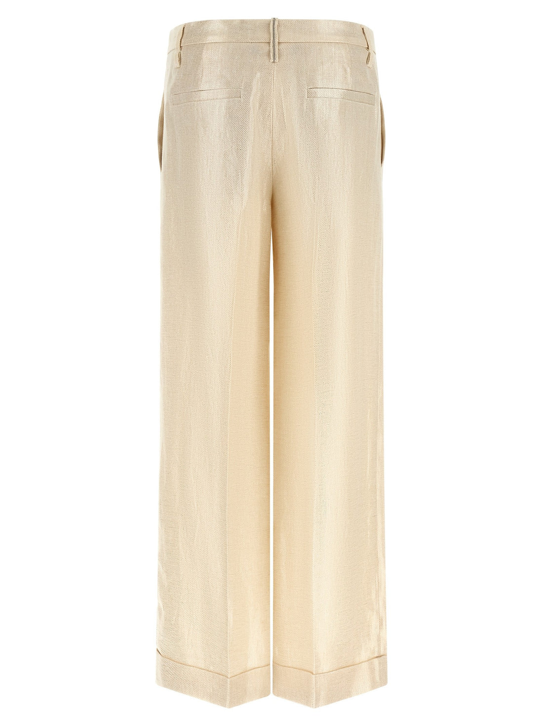 Brunello Cucinelli - Lamé linen pants gold
