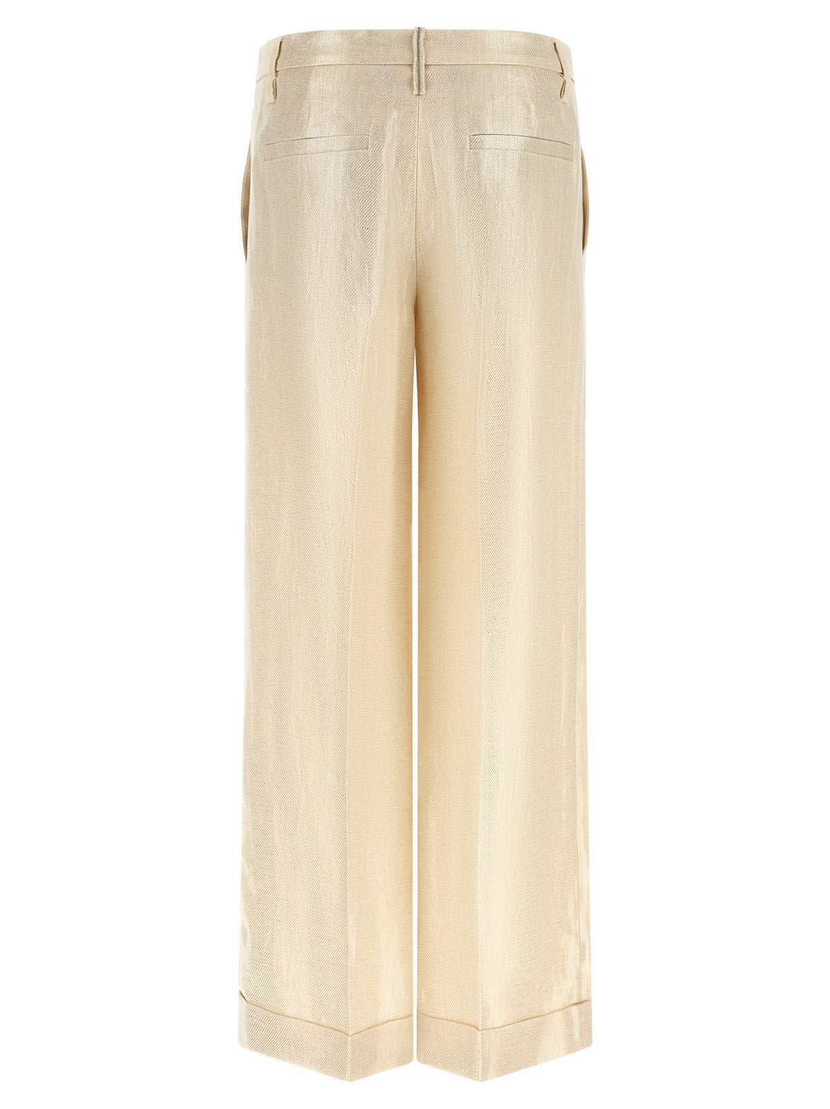 Brunello Cucinelli - Lamé linen pants