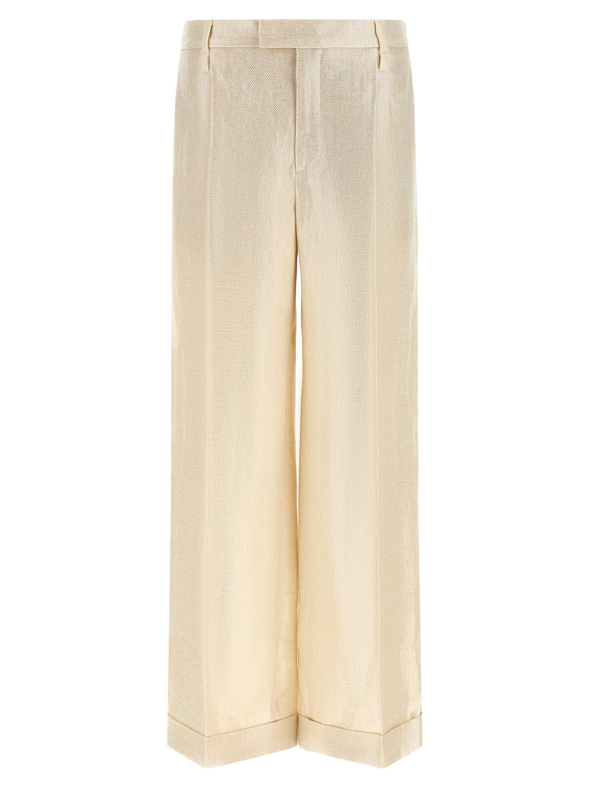 Brunello Cucinelli - Lamé linen pants