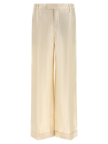 Brunello Cucinelli - Lamé linen pants