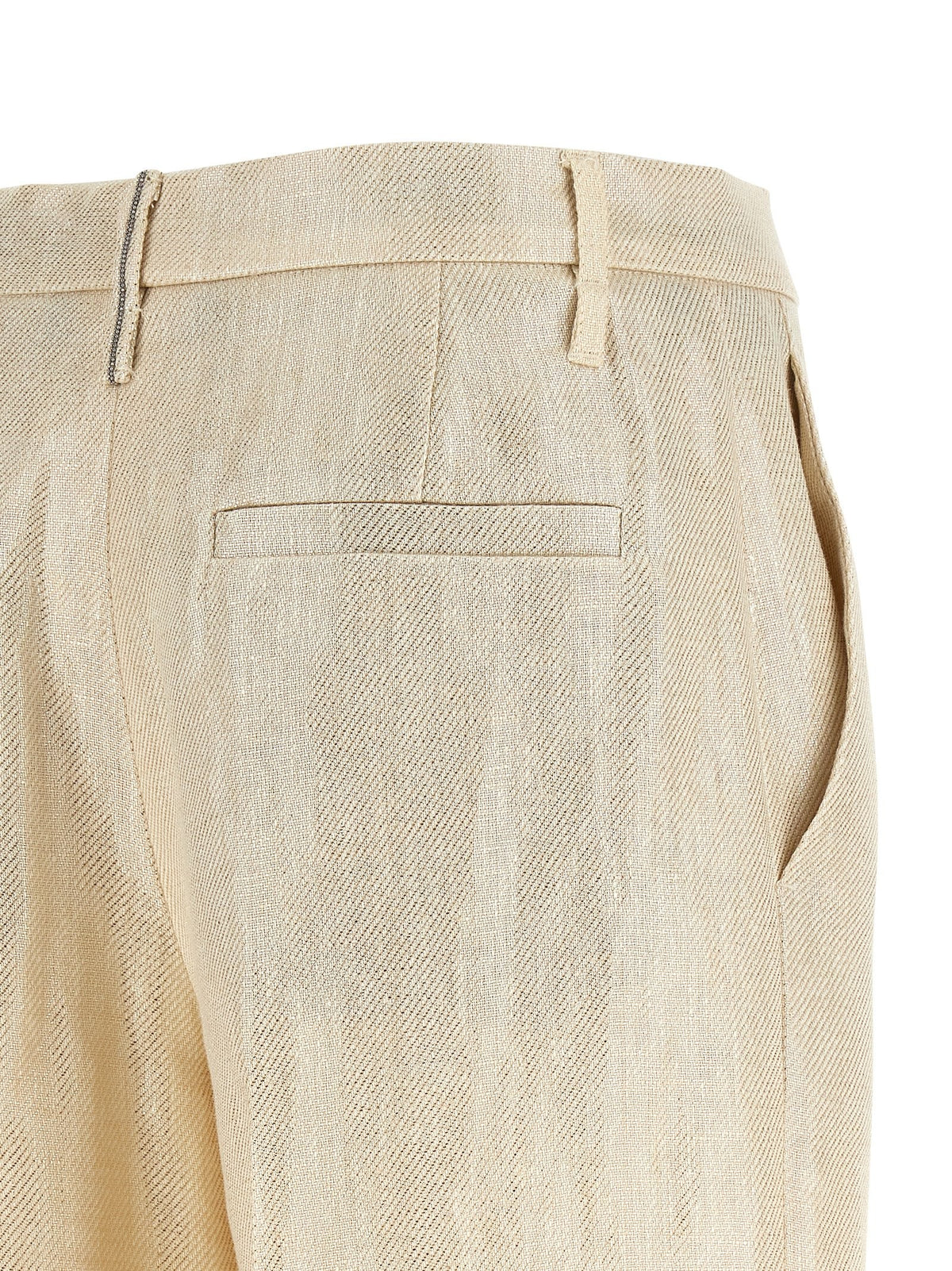 Brunello Cucinelli - Lamé linen pants