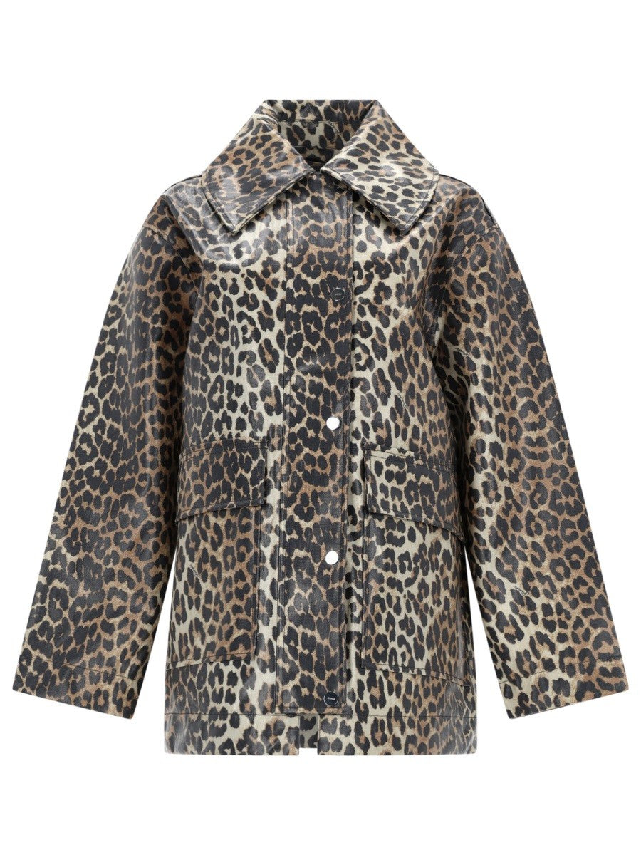 GANNI - GIACCA LAMINATA ANIMALIER laminated-animal-jacket