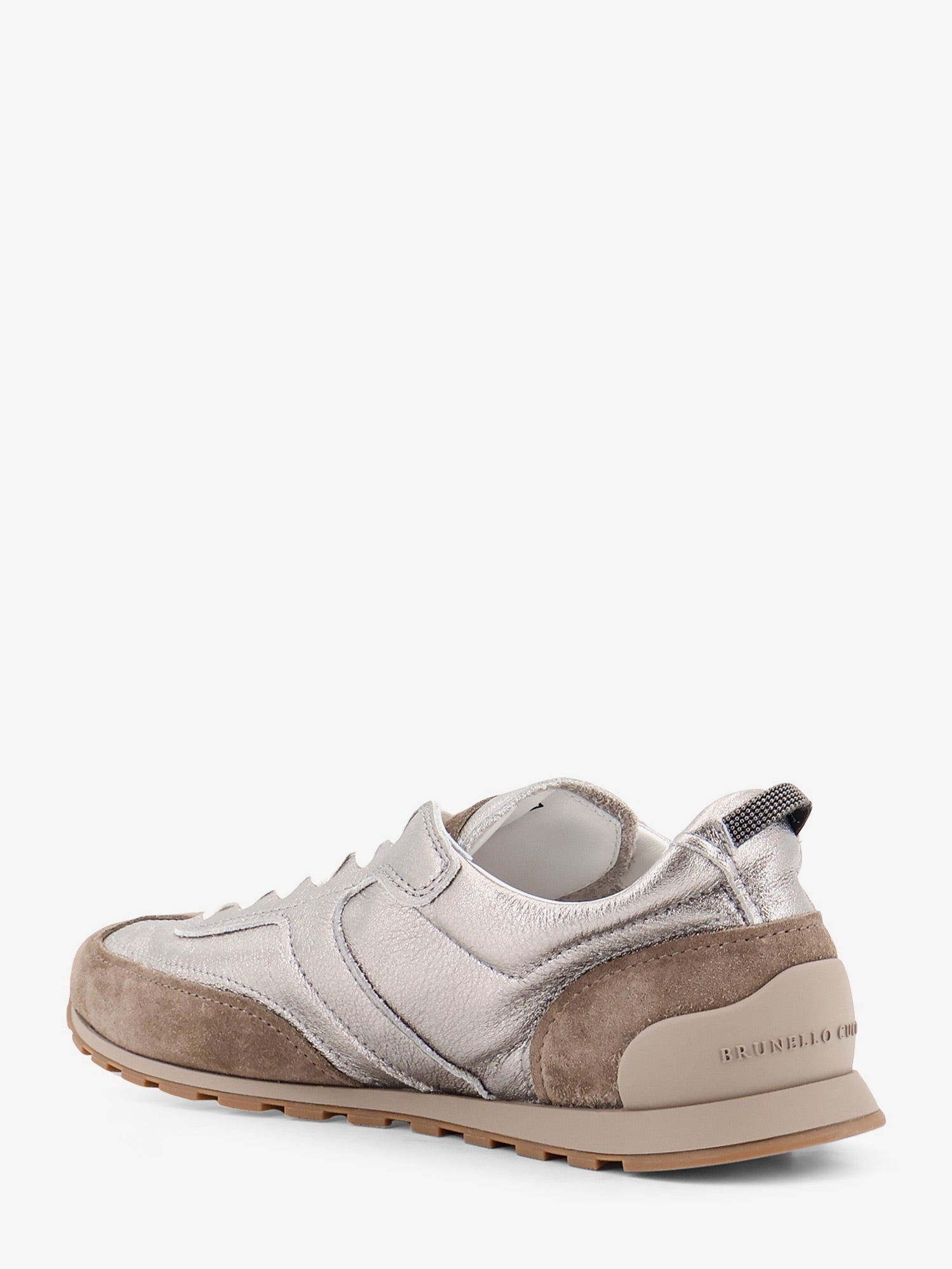 Brunello Cucinelli - Laminated leather and suede sneakers