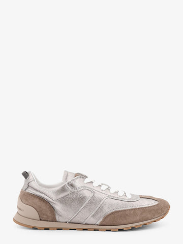 Brunello Cucinelli - Laminated leather and suede sneakers