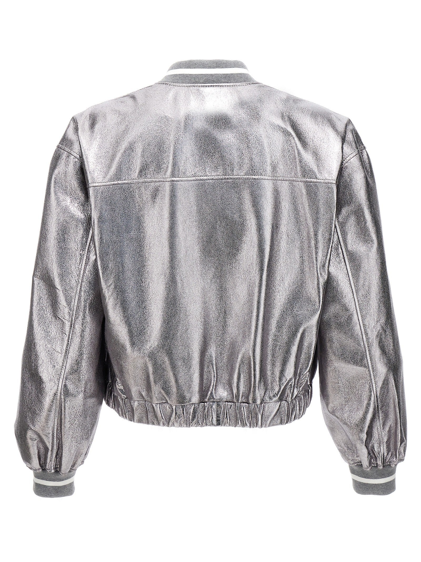 Brunello Cucinelli - Laminated leather bomber jacket
