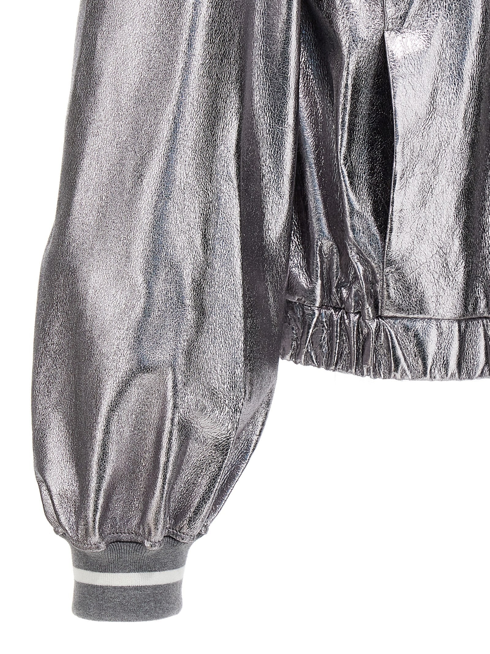 Brunello Cucinelli - Laminated leather bomber jacket