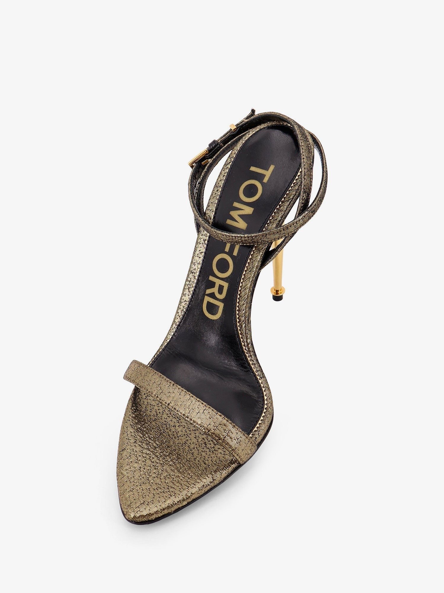 Laminated leather sandals with logoed padlock
