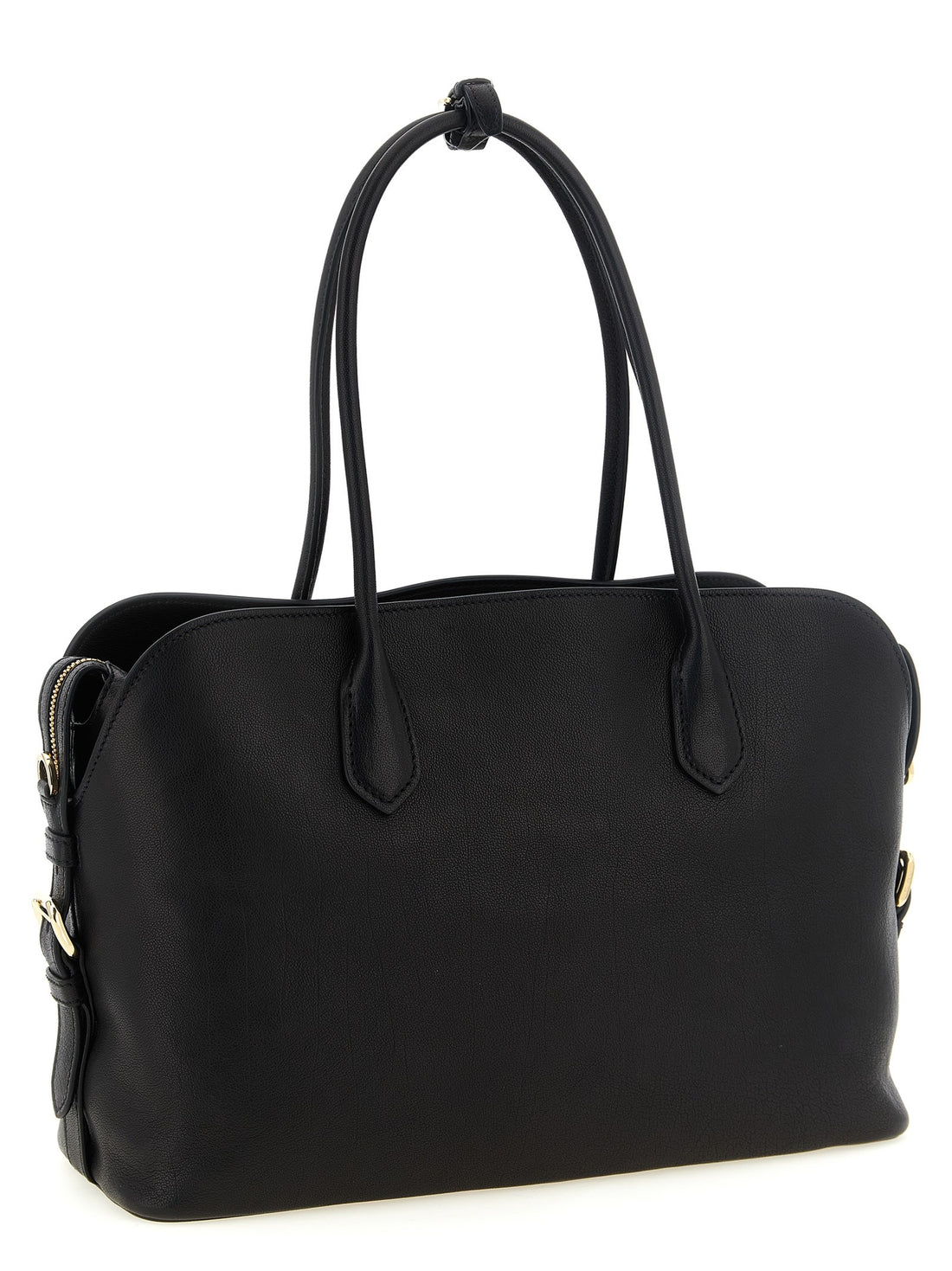 PRADA - Large leather shopping bag Black U