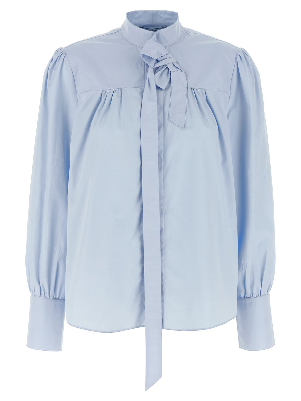 PRADA - Lavallière collar shirt Light Blue