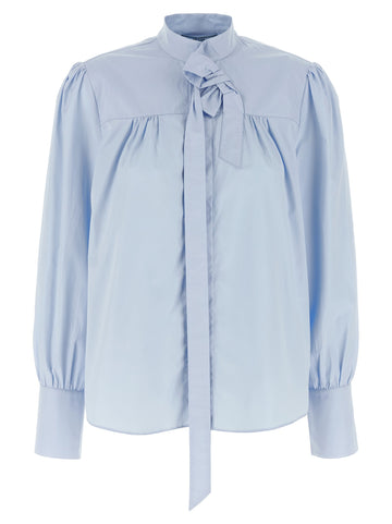 PRADA - Lavallière collar shirt Light Blue