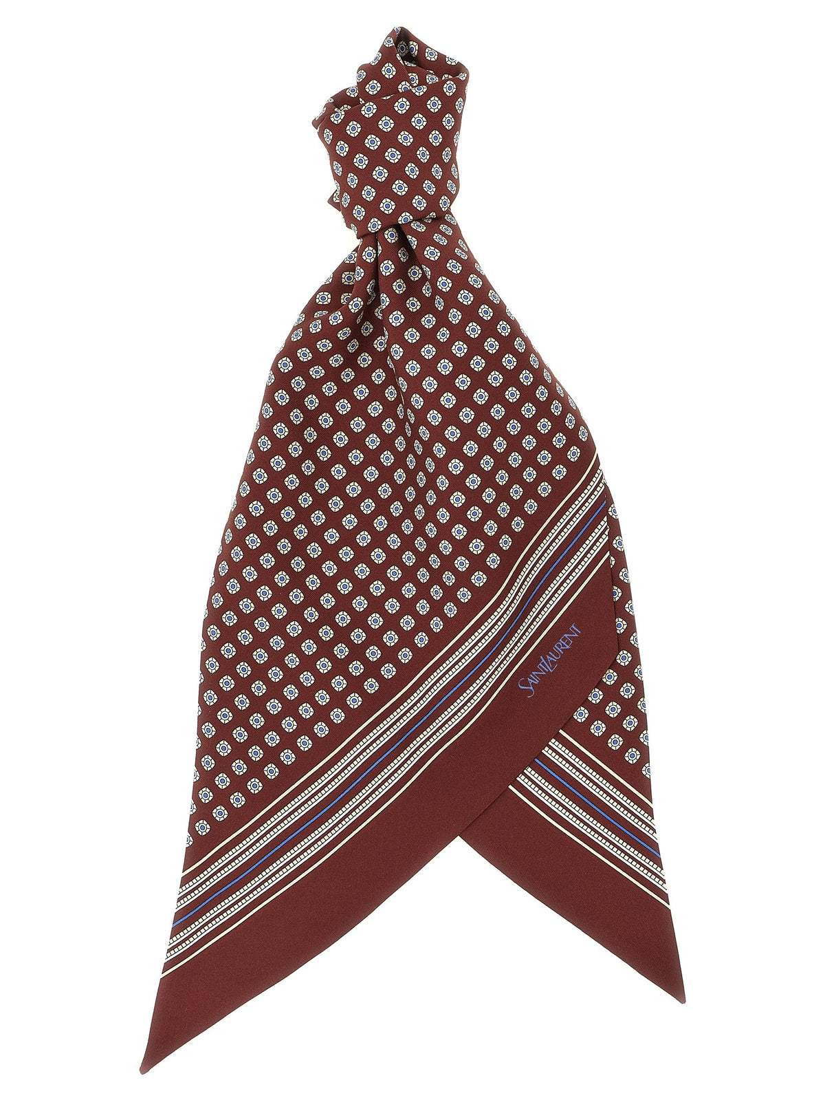 Saint Laurent - Lavallière Silk Scarf Bordeaux U