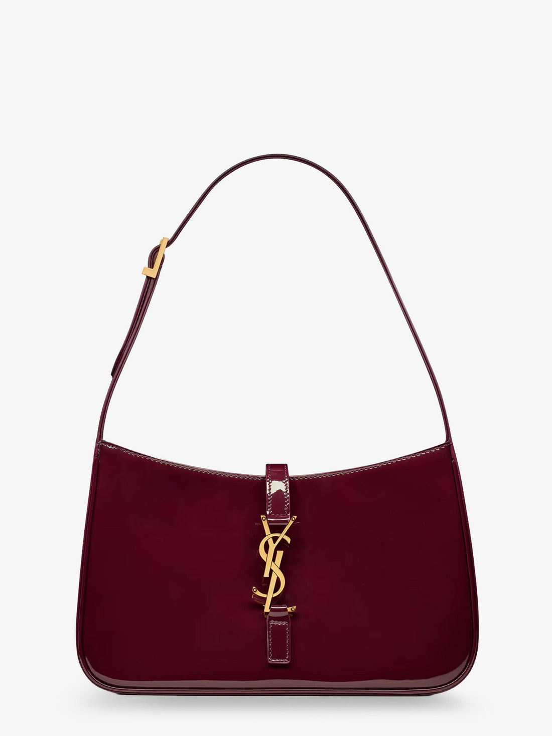 Saint Laurent - LE 5 À 7 bordeaux patent leather shoulder bag le-5-a-7-bordeaux-patent-leather-shoulder-bag