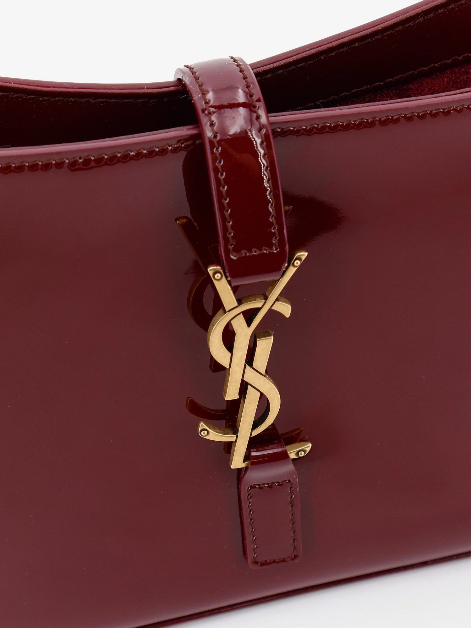 Saint Laurent - LE 5 À 7 bordeaux patent leather shoulder bag