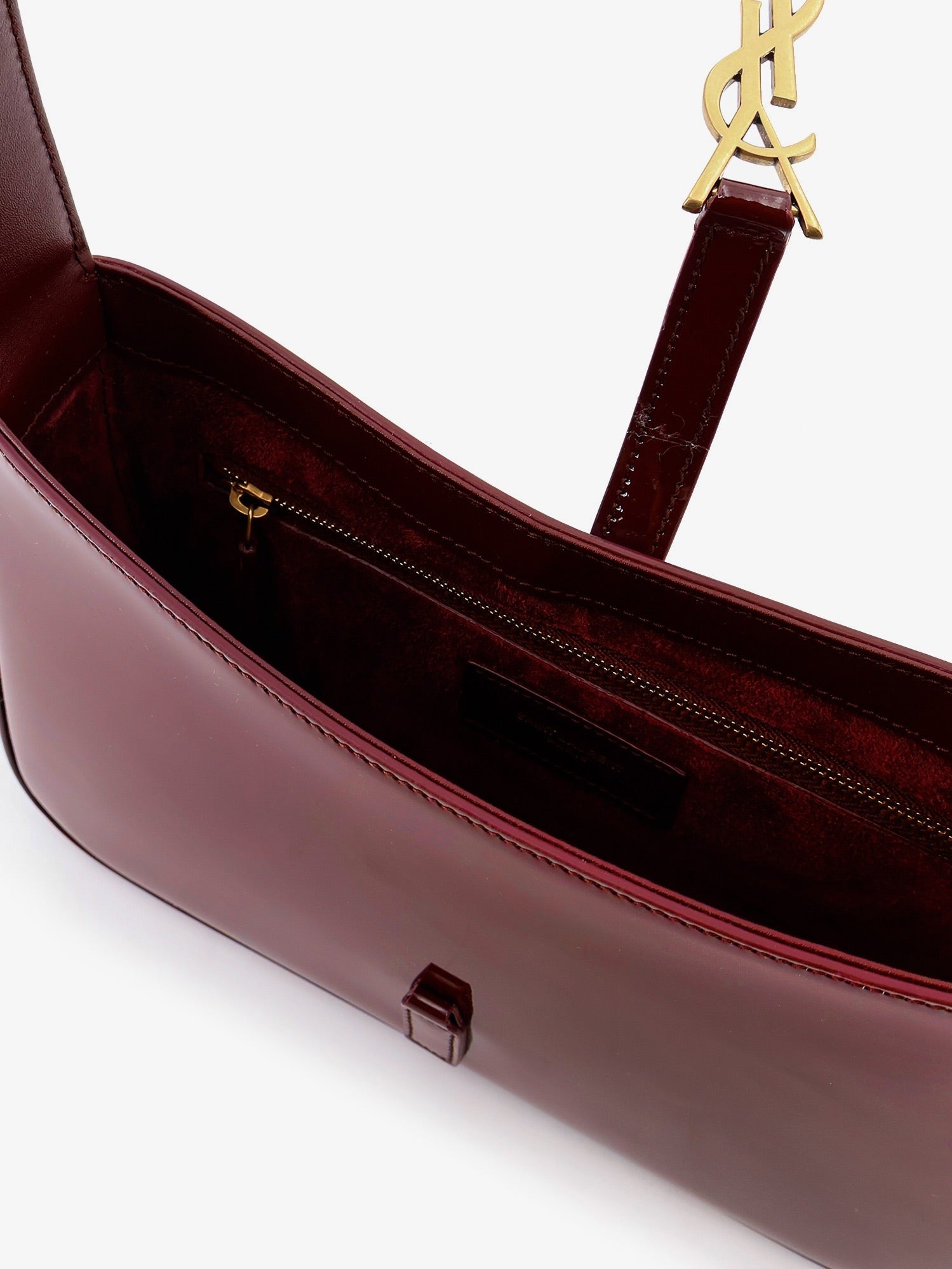 Saint Laurent - LE 5 À 7 bordeaux patent leather shoulder bag