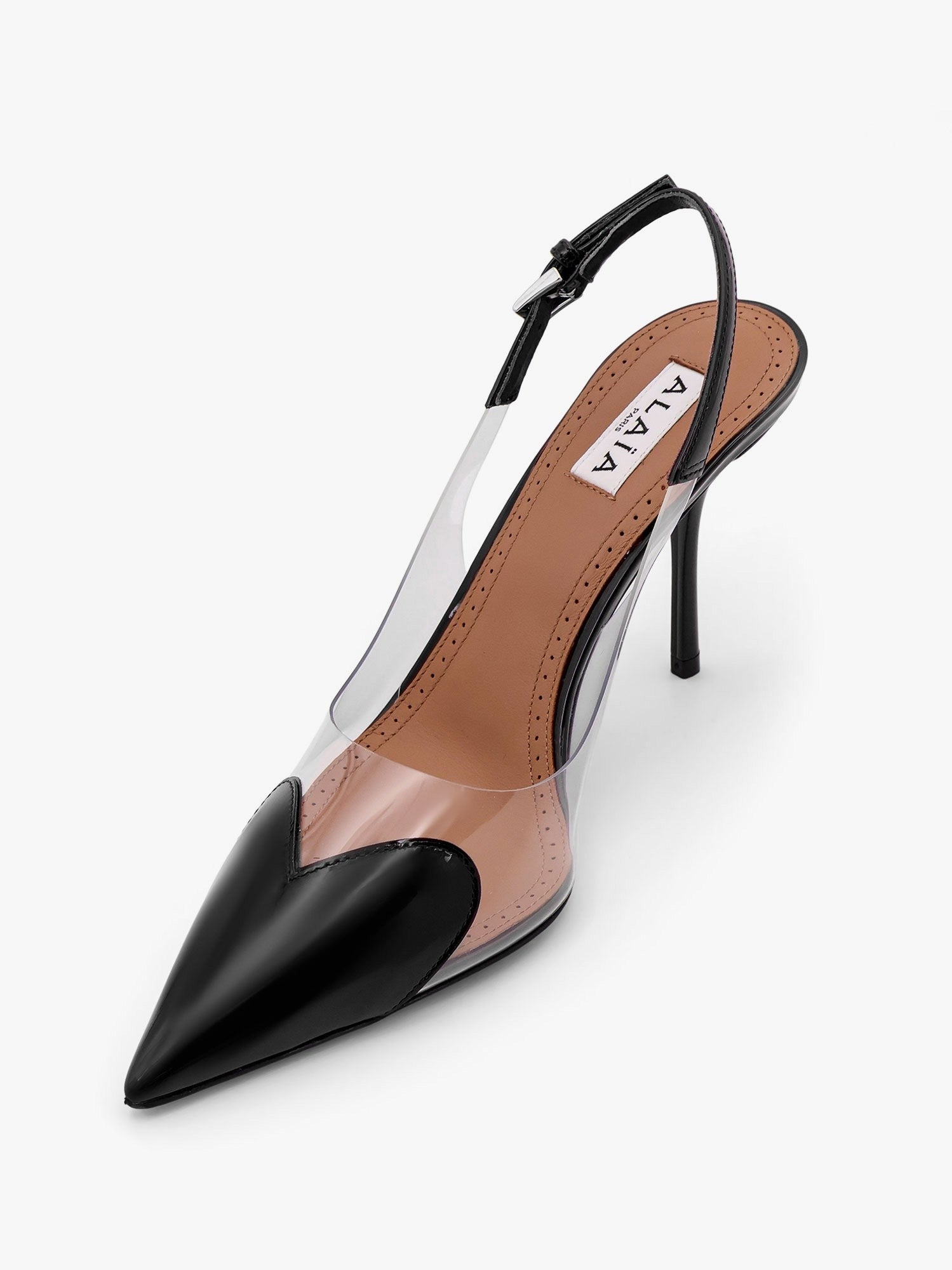ALAIA - Le Coeur Slingback PVC and leather pumps