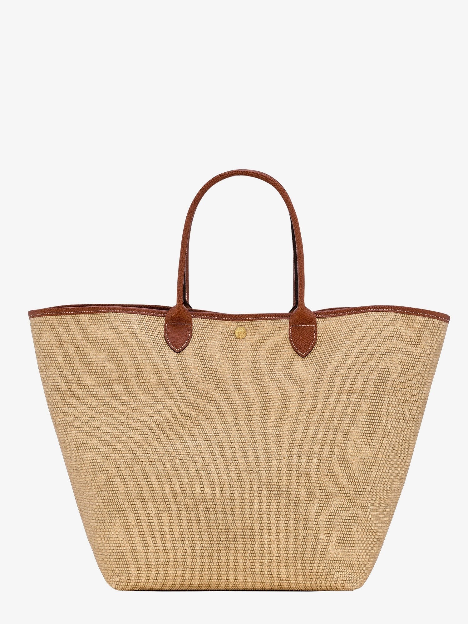 LONGCHAMP PARIS - Le Panier Pliage L raffia and leather shoulder bag
